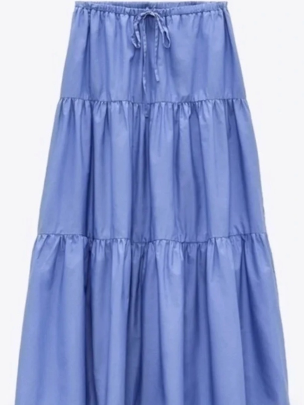 ZARA Tiered High Waist Poplin Skirt - Sz M